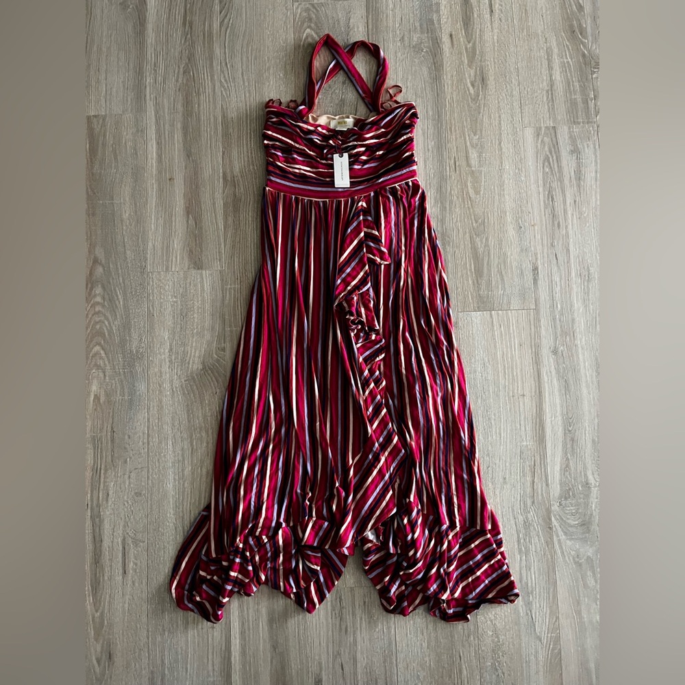 NWT Anthropologie Maeve Women’s  Gabriela Striped Maxi Ruffle Dress - Medium - Picture 3 of 10